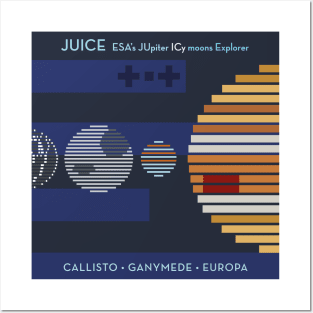 Space Exploration JUICE Jupiter ICy Moons Explorer For DARK backgorunds Posters and Art